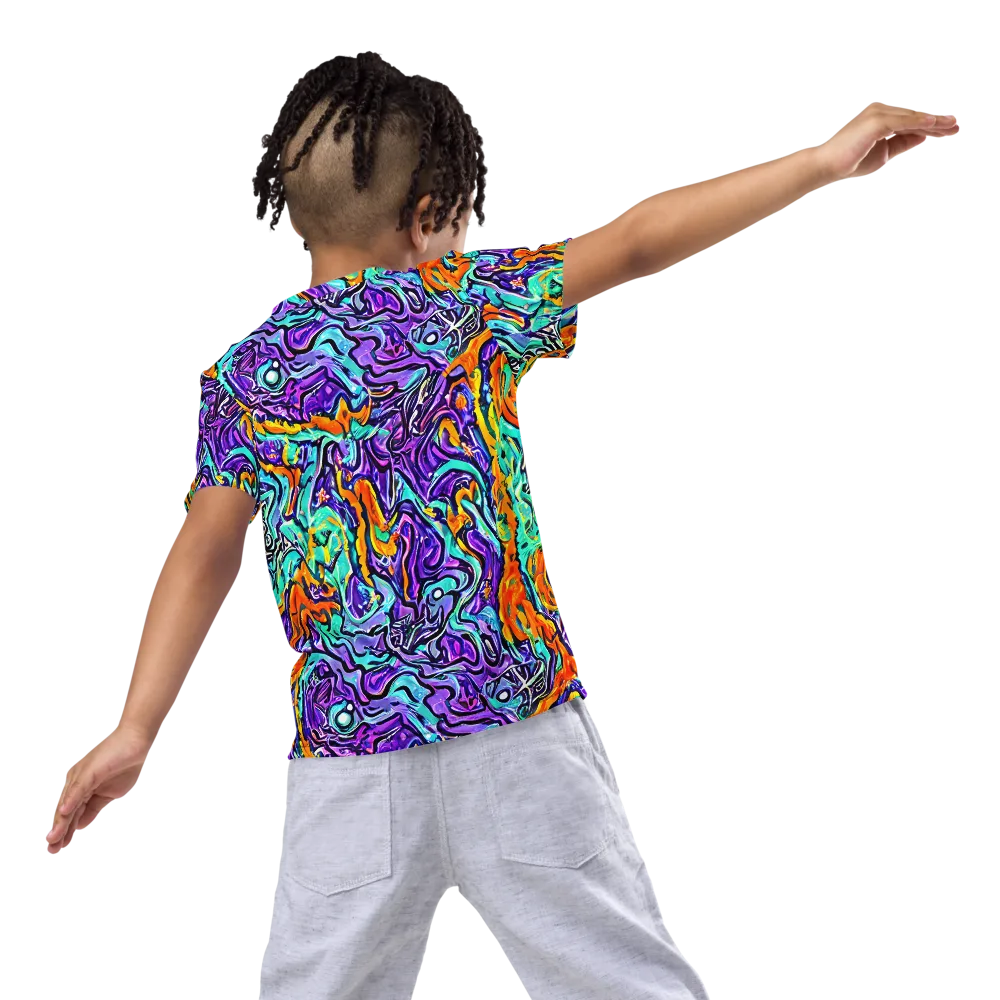 Orchid Frenzy on Kids Crew Neck T-Shirt — Back