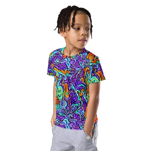 Orchid Frenzy on a Kids Crew Neck T-Shirt