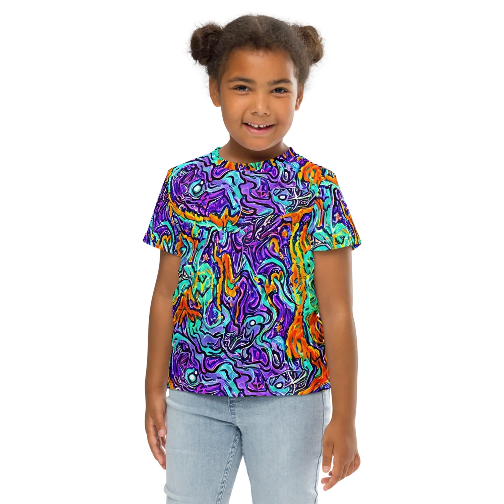 Orchid Frenzy on Kids Crew Neck T-Shirt — Front