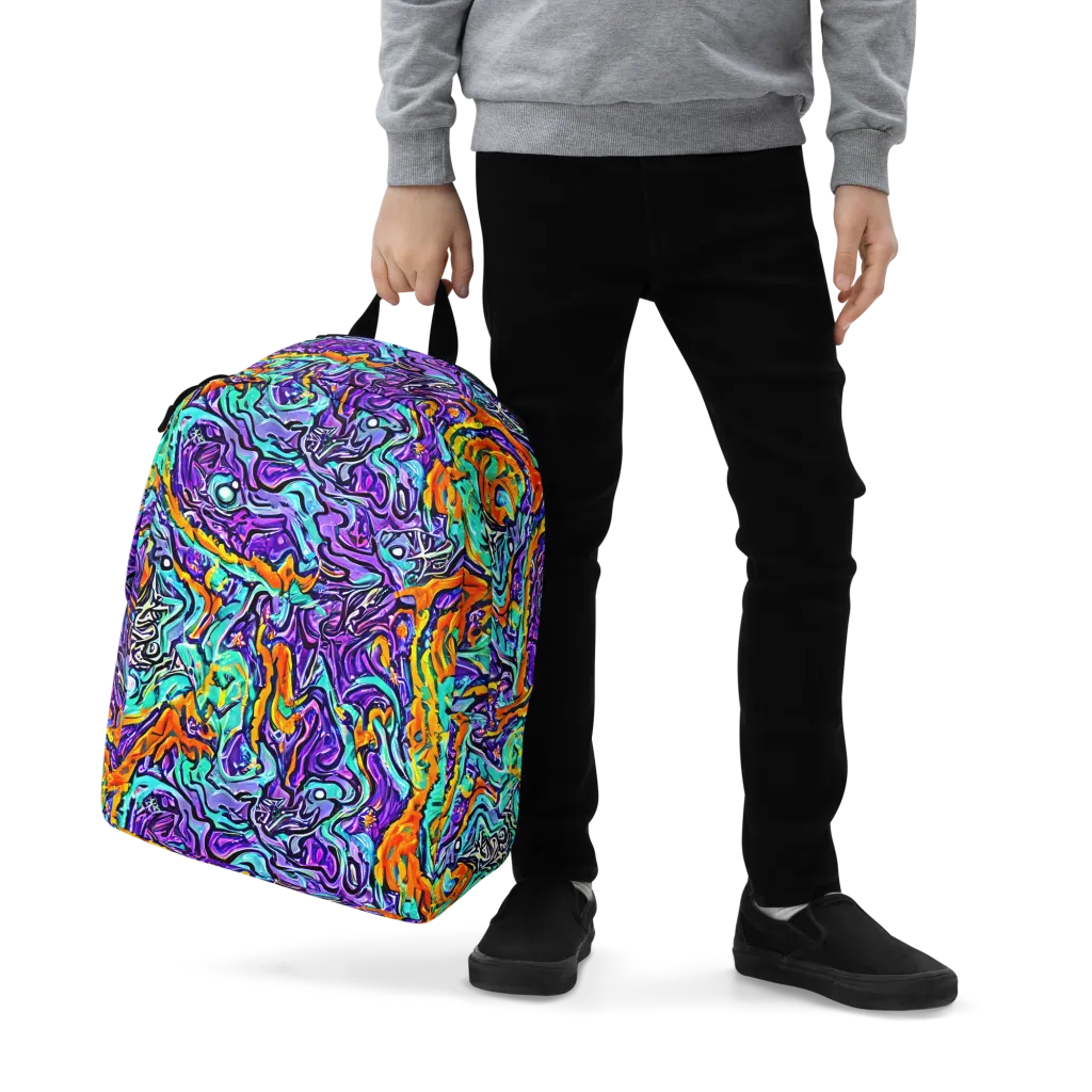 Orchid Frenzy on Minimalist Backpack — Zoomed-in