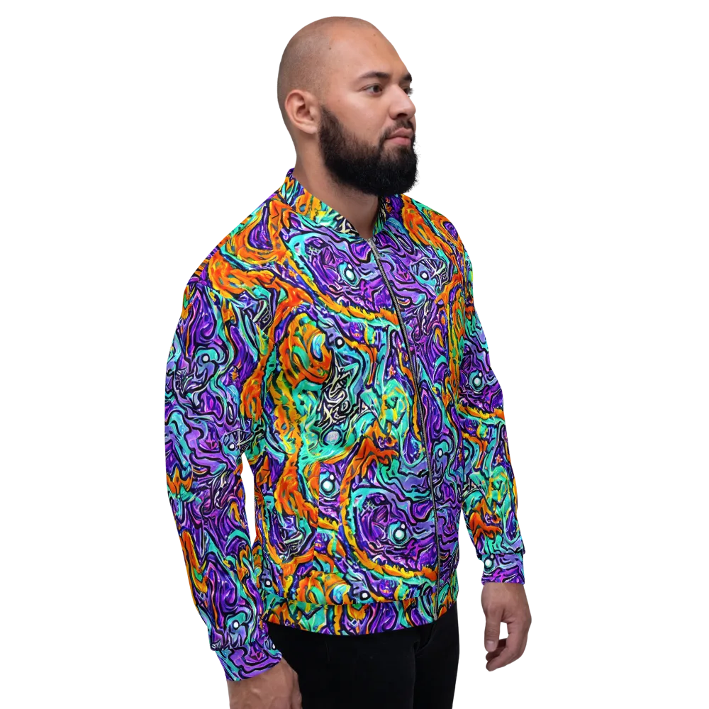 Orchid Frenzy on Bomber Jacket — Right