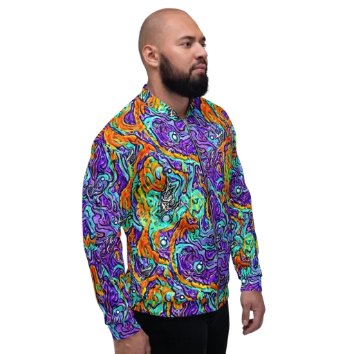 Orchid Frenzy on a Bomber Jacket