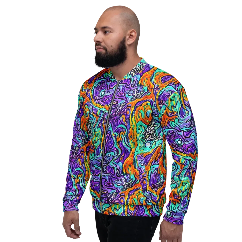 Orchid Frenzy on Bomber Jacket — Left