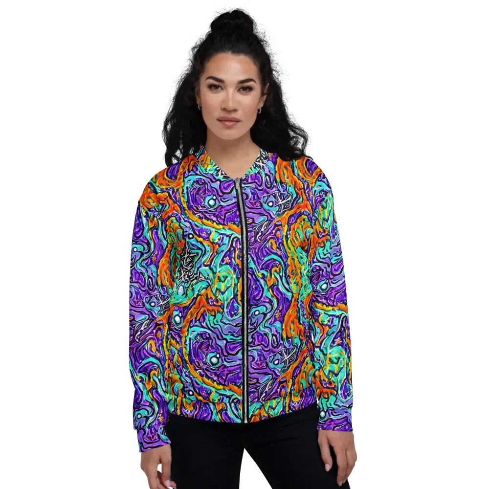 Orchid Frenzy on Bomber Jacket — Front