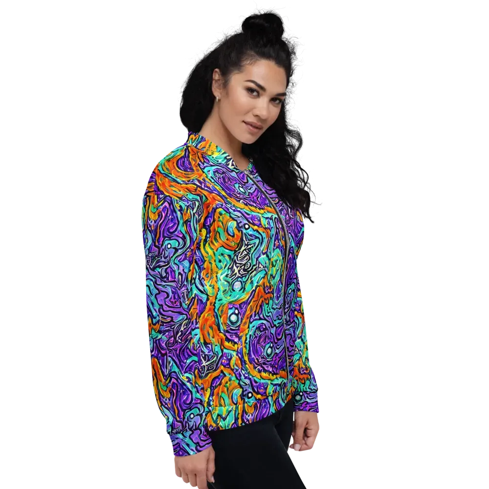 Orchid Frenzy on Bomber Jacket — Right