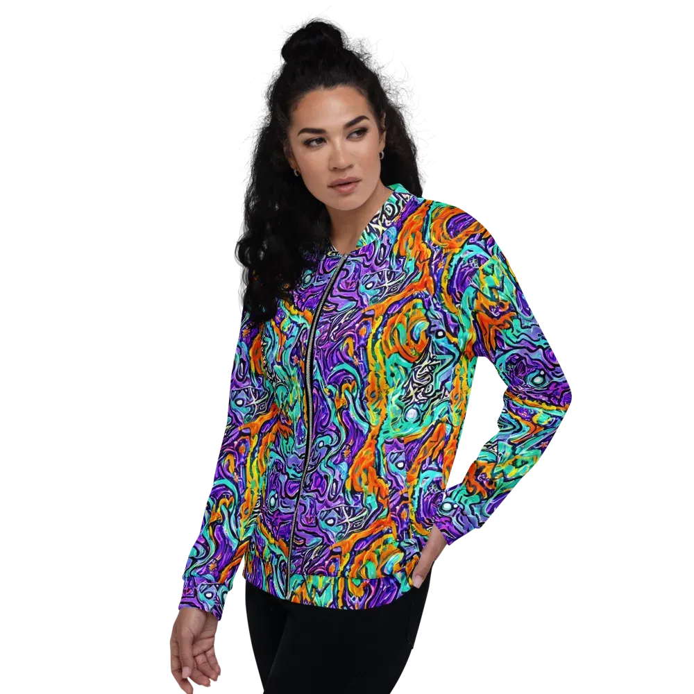 Orchid Frenzy on Bomber Jacket — Left
