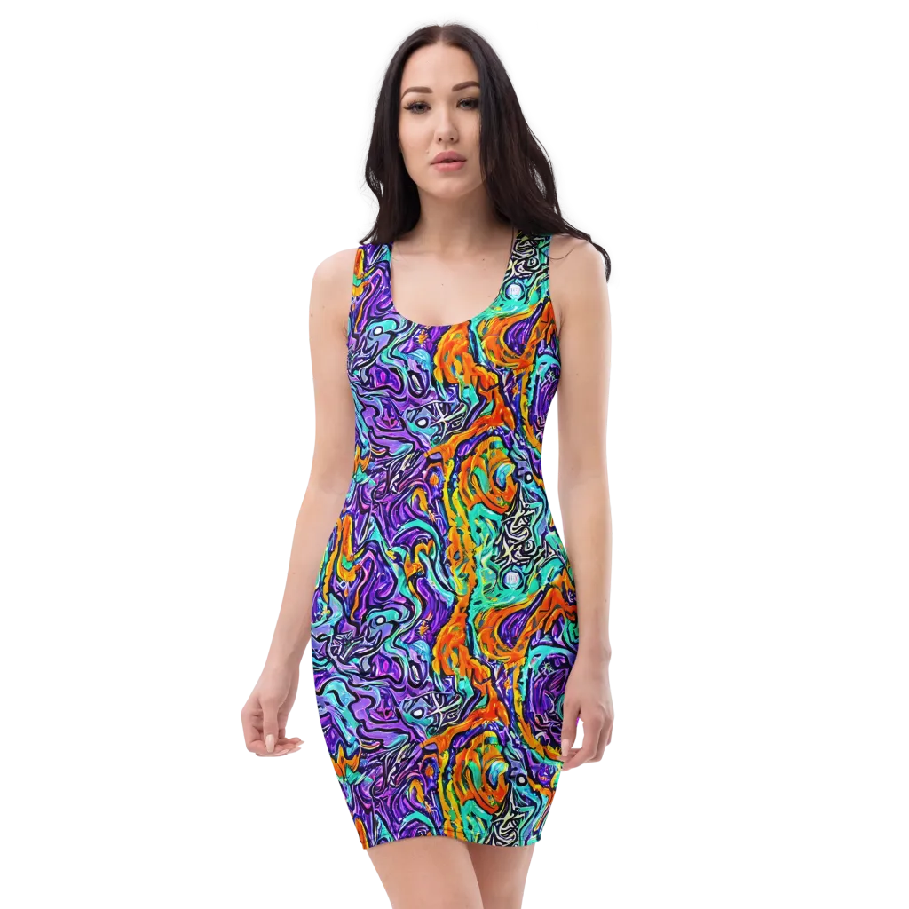 Orchid Frenzy on Bodycon Dress — Front