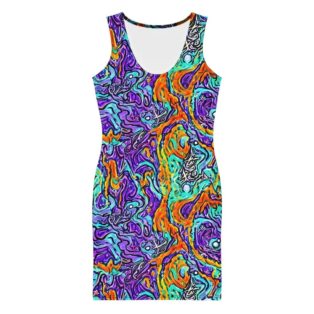 Orchid Frenzy on Bodycon Dress — Front