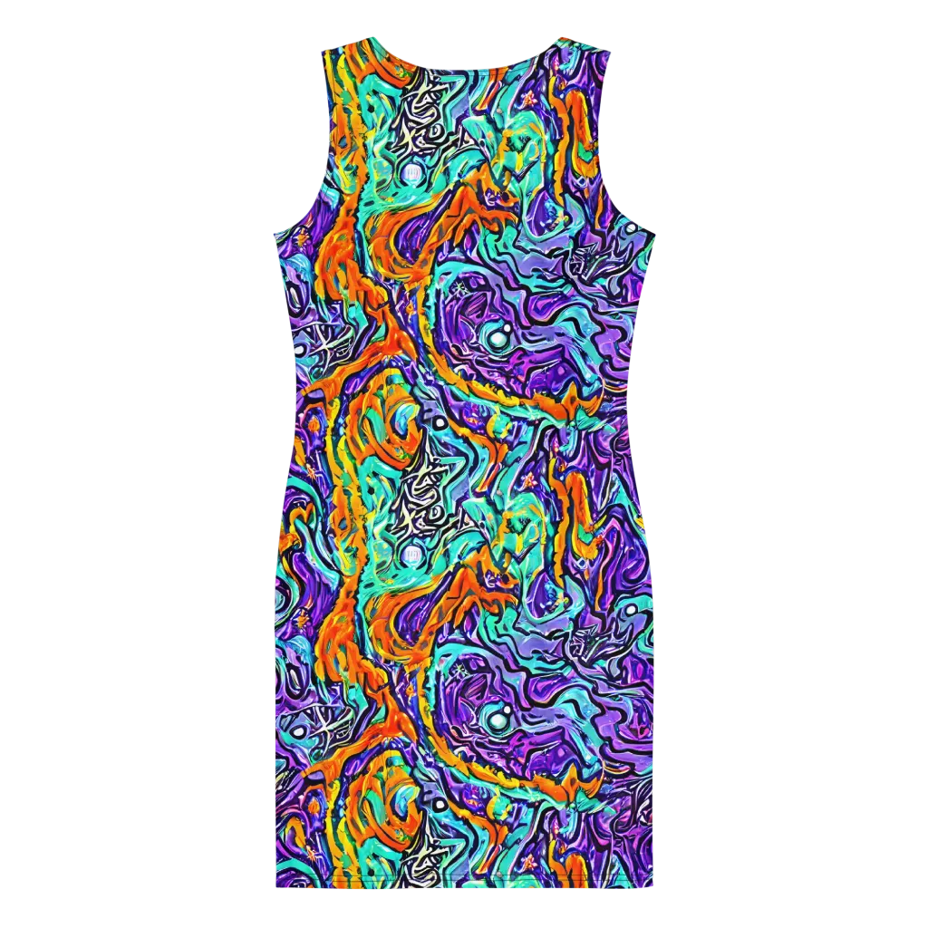 Orchid Frenzy on Bodycon Dress — Back