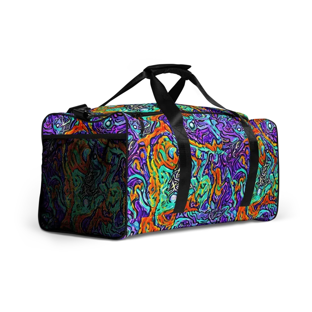 Orchid Frenzy on Duffle Bag — Right Front