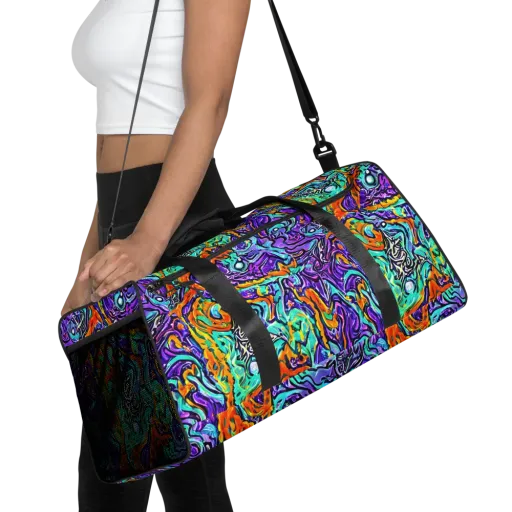 Orchid Frenzy on a Duffle Bag