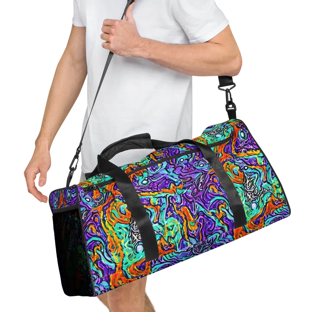 Orchid Frenzy on Duffle Bag — Right Front