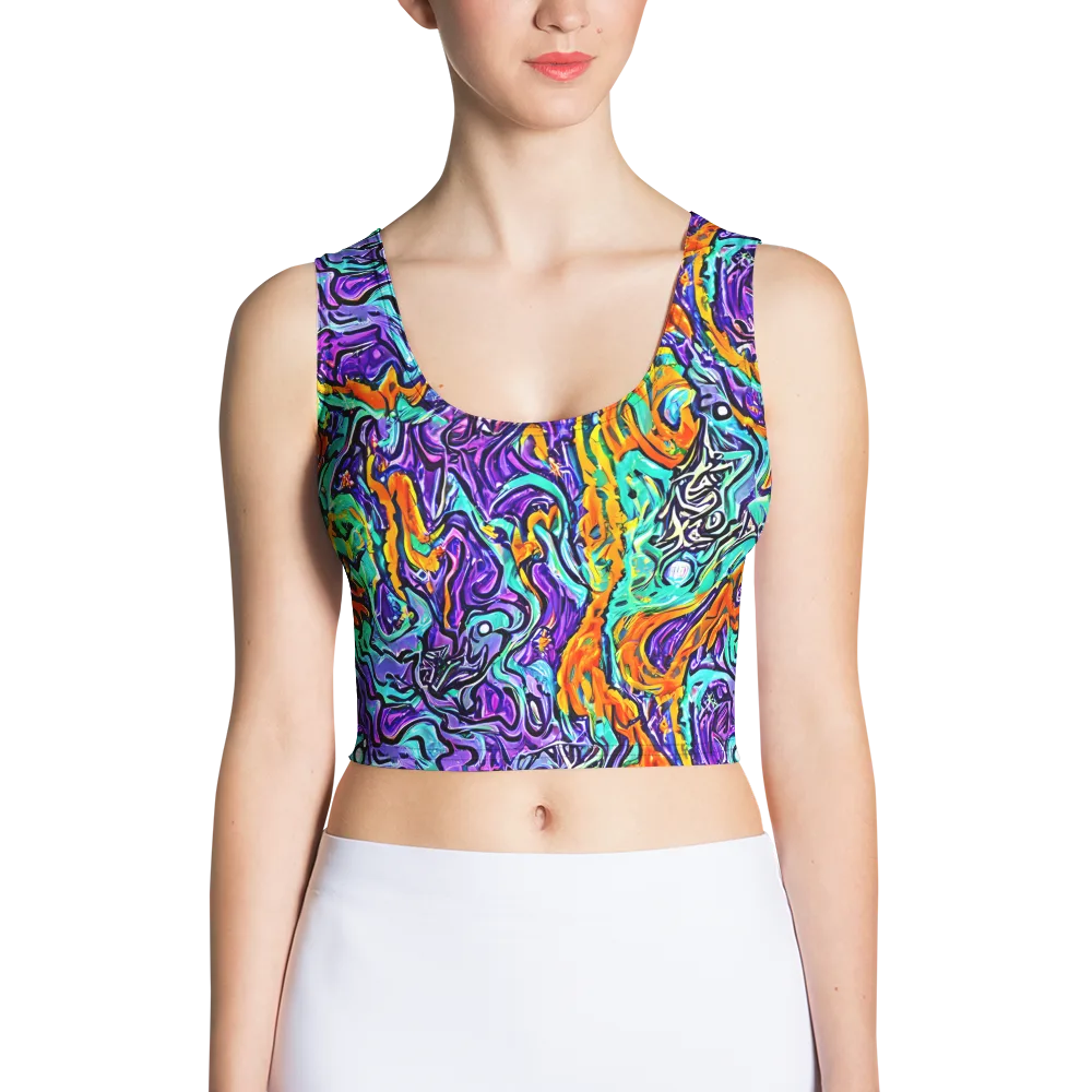 Orchid Frenzy on Crop Top — Front