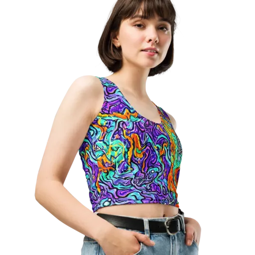 Orchid Frenzy on a Crop Top