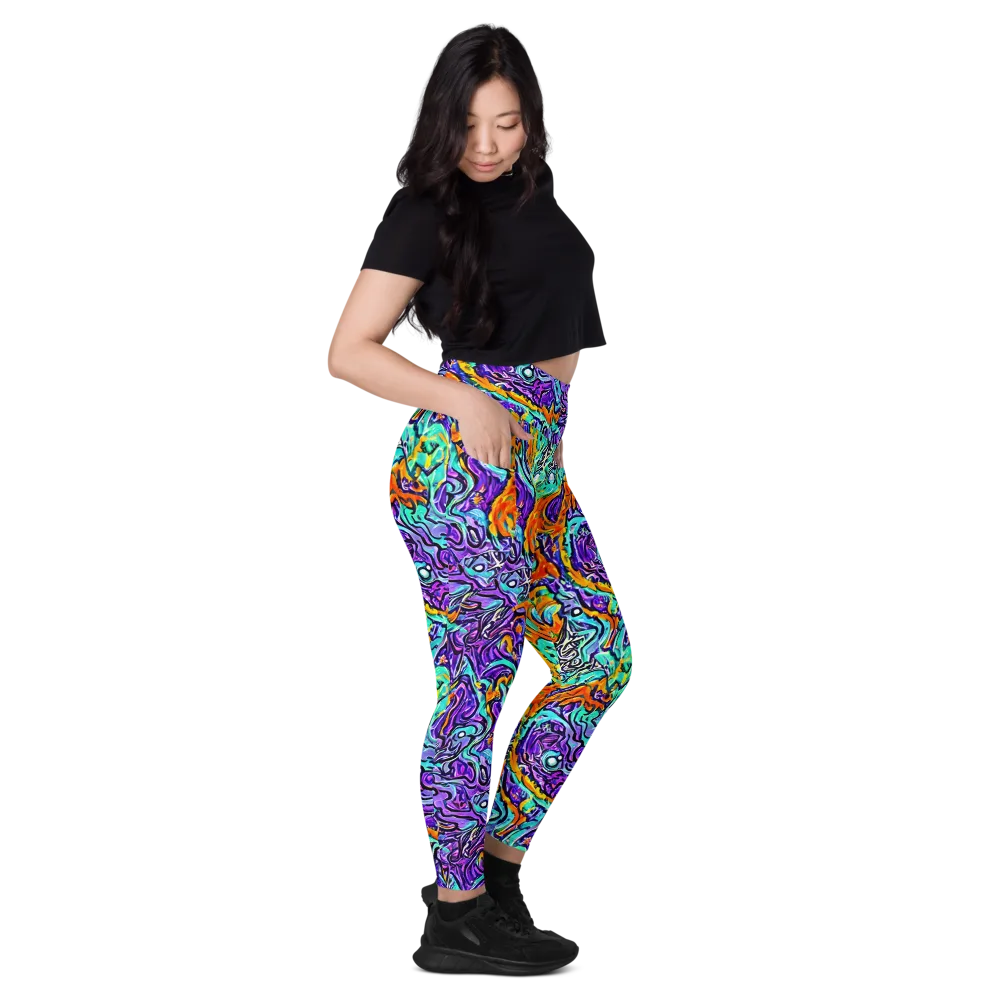 Orchid Frenzy on Leggings with Pockets — Right