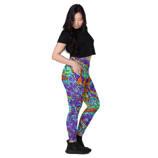 Orchid Frenzy on a Leggings with Pockets