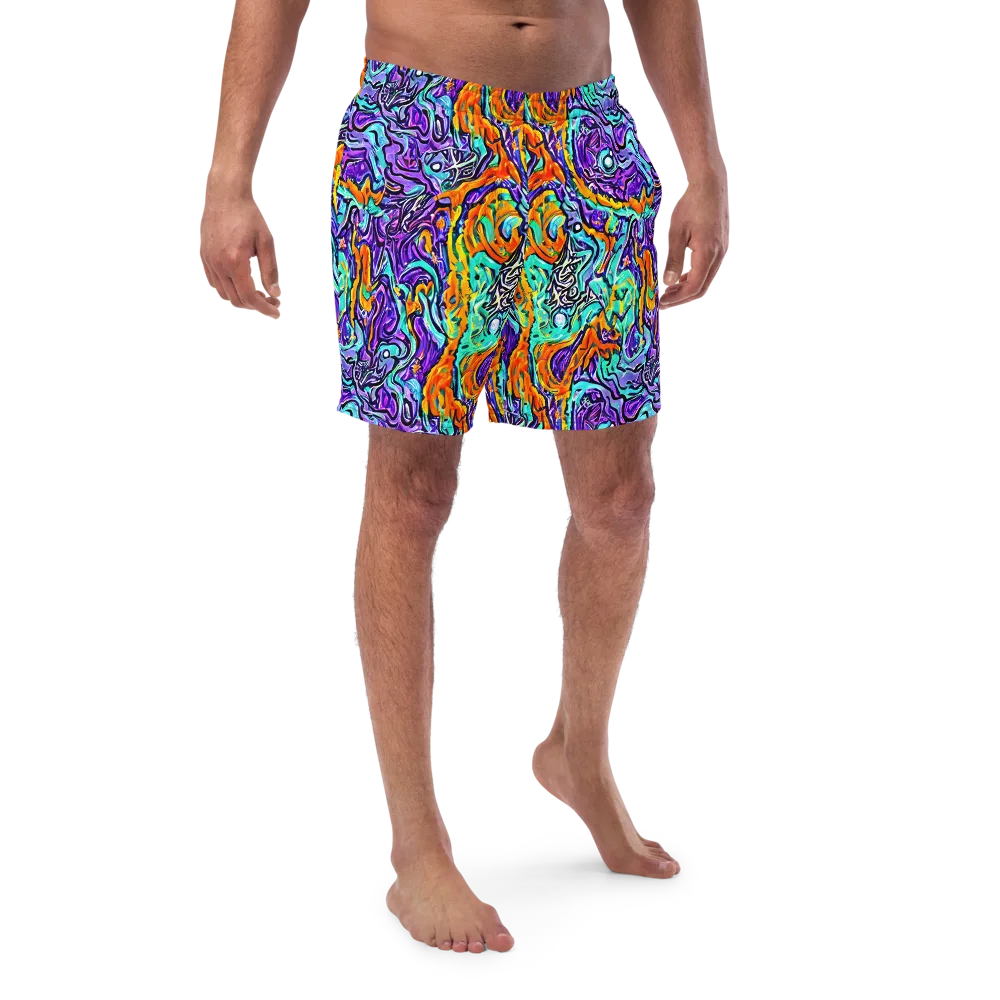 Orchid Frenzy on Swim Trunks — Front