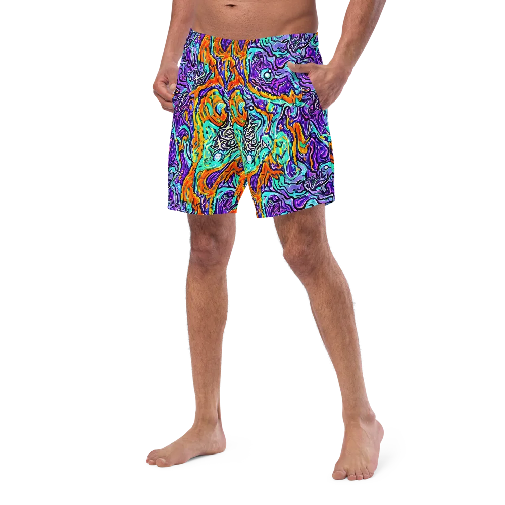 Orchid Frenzy on Swim Trunks — Left Front