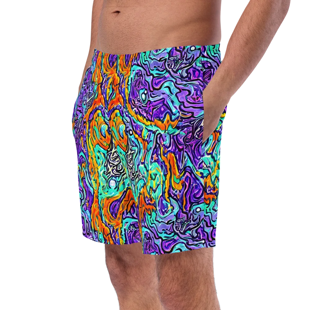 Orchid Frenzy on Swim Trunks — Left Front