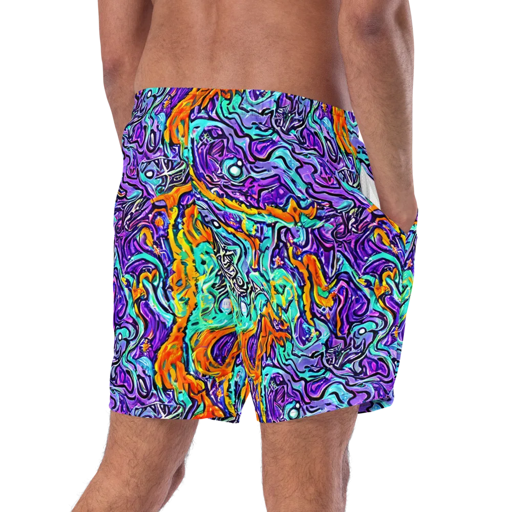 Orchid Frenzy on Swim Trunks — Right Back