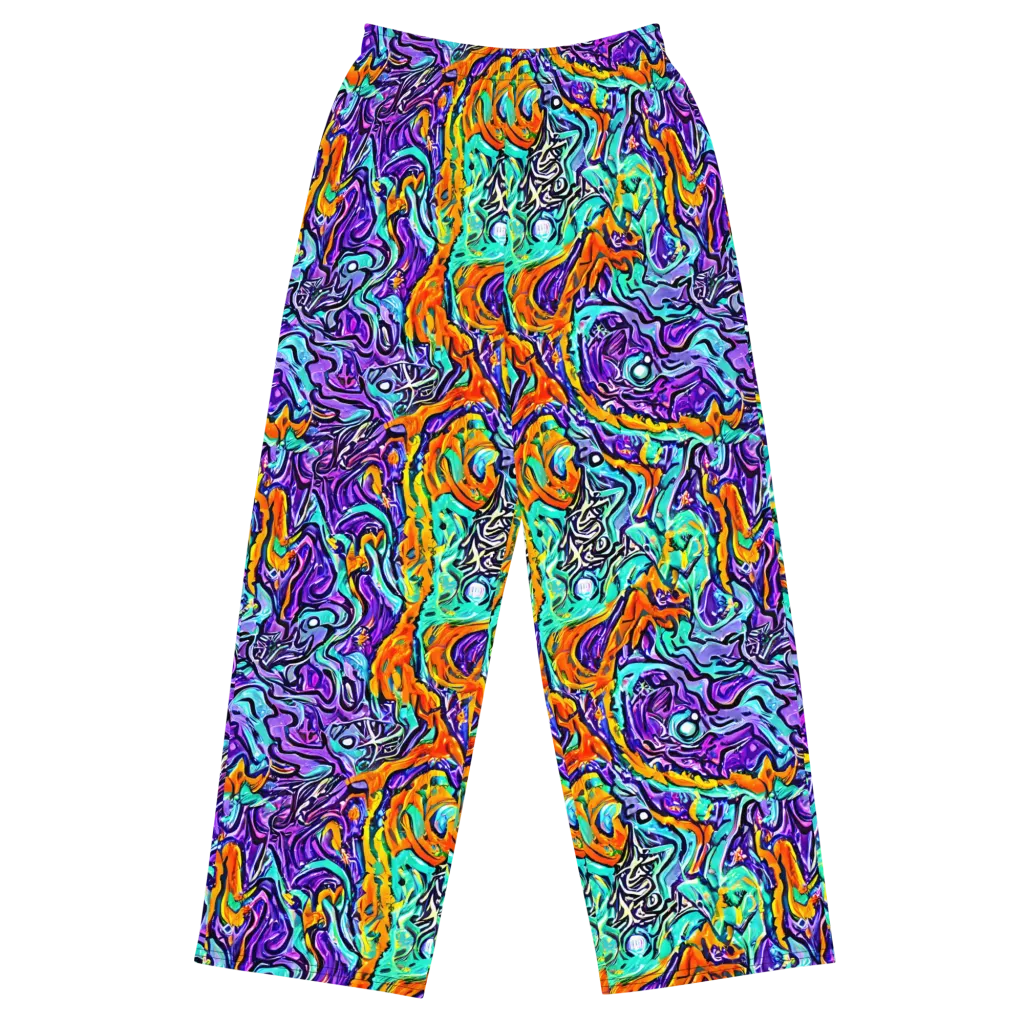 Orchid Frenzy on Wide-Leg Pants — Front