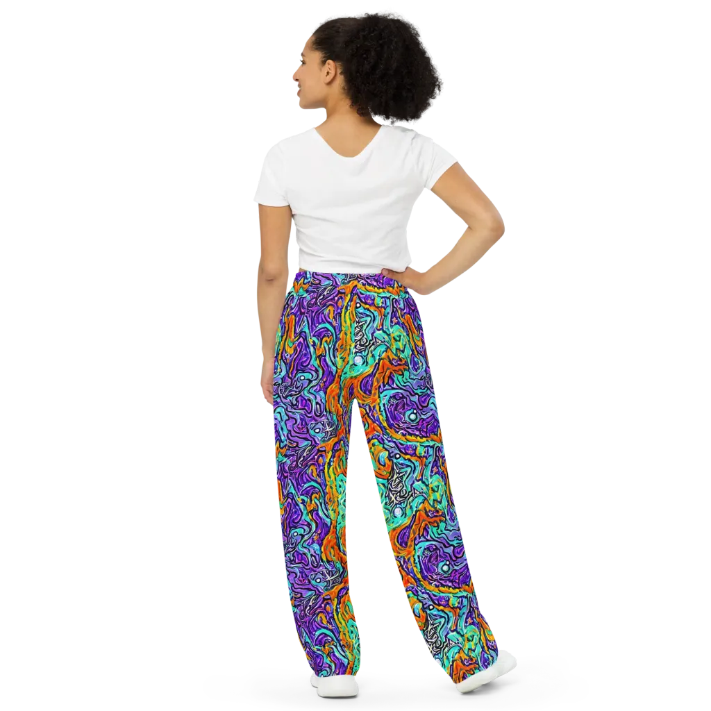 Orchid Frenzy on Wide-Leg Pants — Back