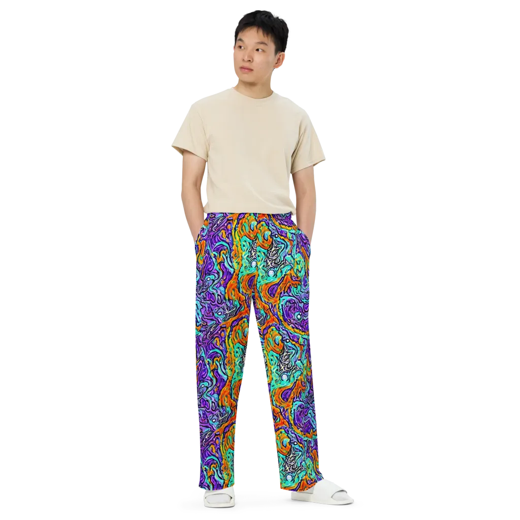 Orchid Frenzy on Wide-Leg Pants — Front