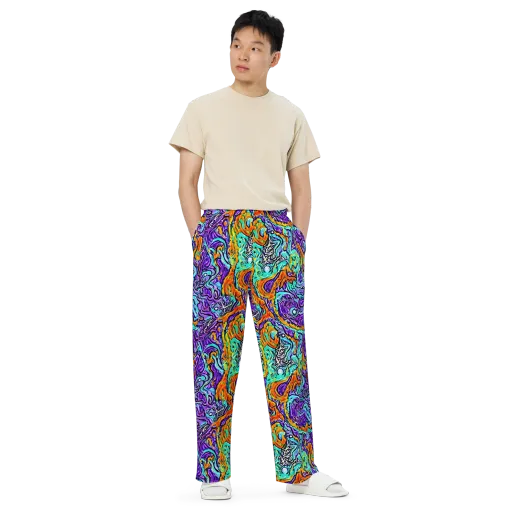 Orchid Frenzy on a Wide-Leg Pants