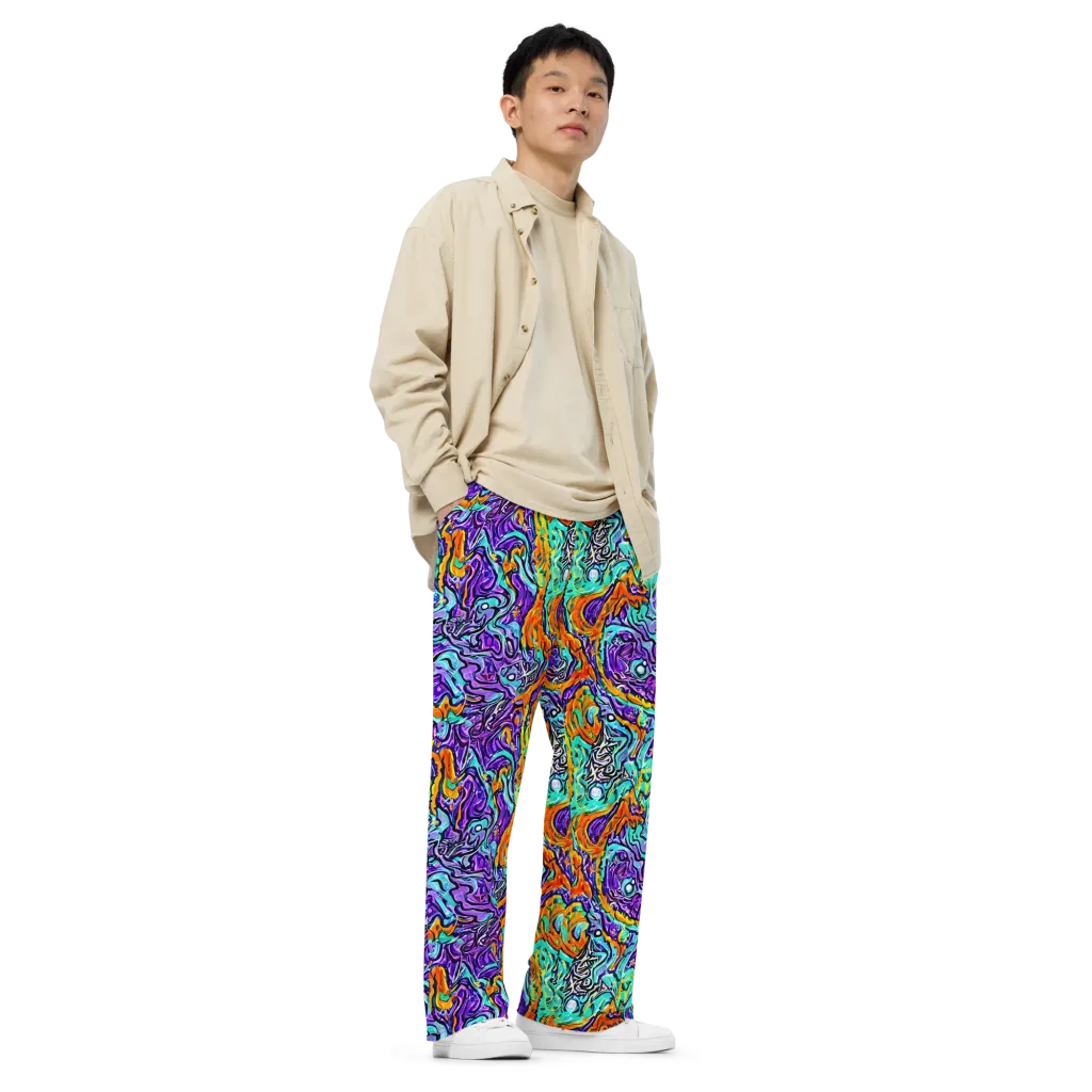 Orchid Frenzy on Wide-Leg Pants — Right Front