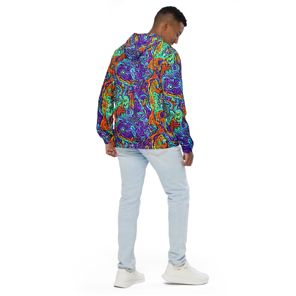 Orchid Frenzy on Men's Windbreaker — Back