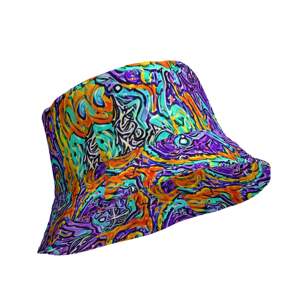 Orchid Frenzy on Reversible Bucket Hat — Product details Outside