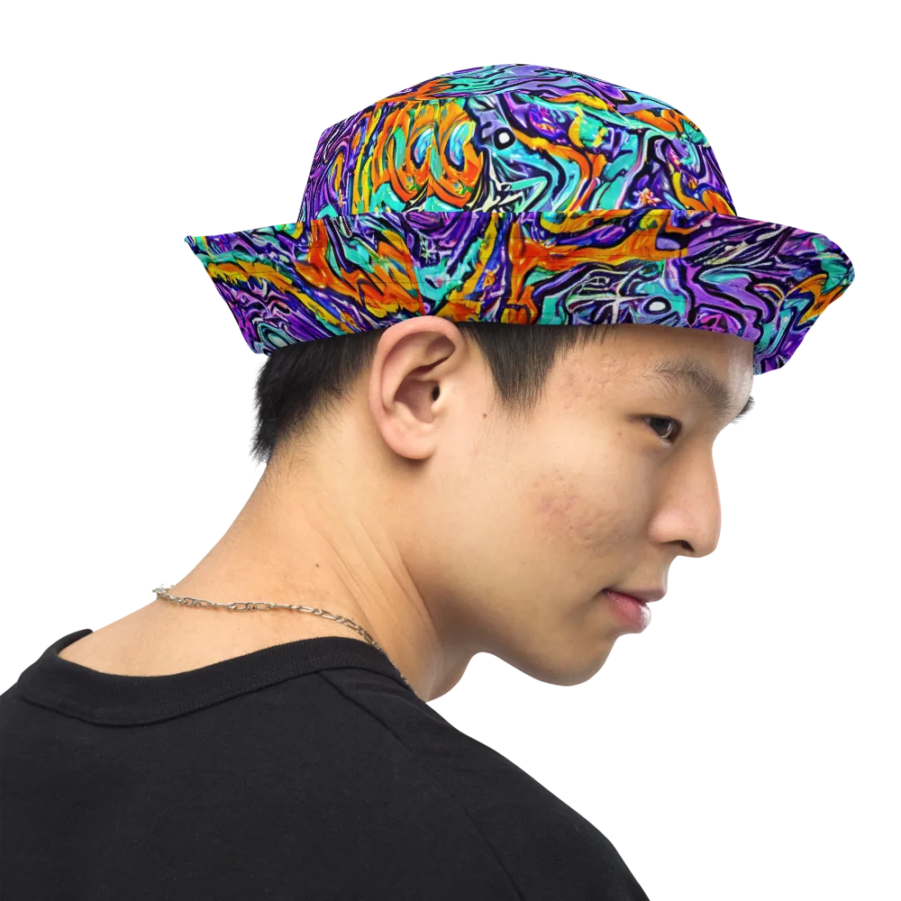 Orchid Frenzy on Reversible Bucket Hat — Right Outside