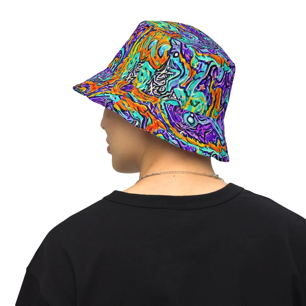 Orchid Frenzy on Reversible Bucket Hat — Back Inside