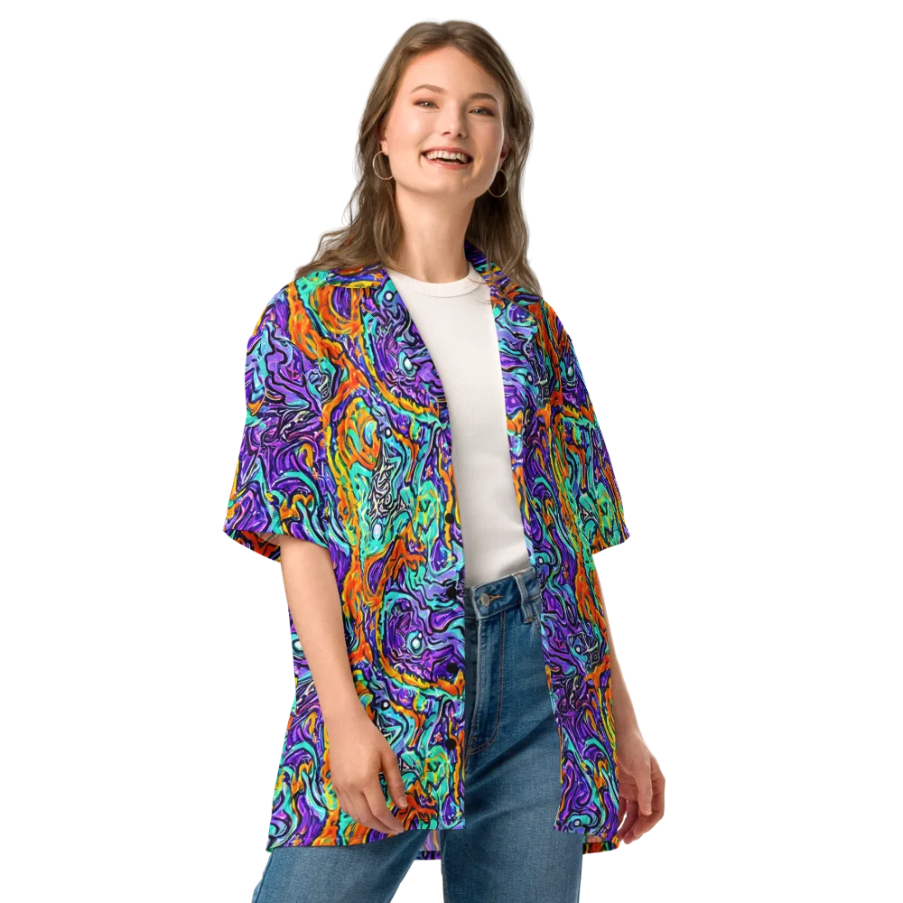 Orchid Frenzy on Button Shirt — Front