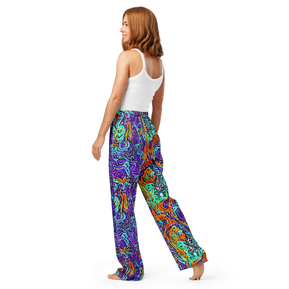 Orchid Frenzy on Women's Pajama Pants — Back