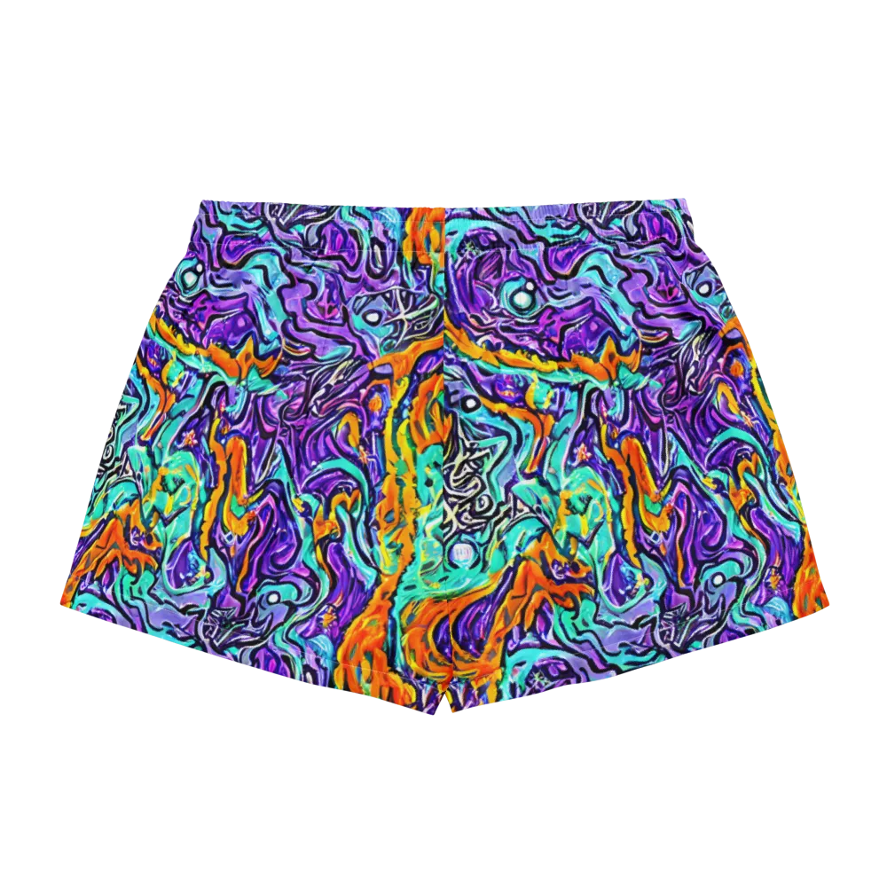Orchid Frenzy on Women's Pajama Shorts — Back