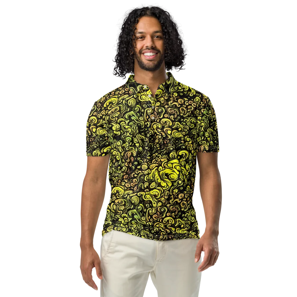 Voltage Arabesque on Men's Slim Fit Polo Shirt — Front