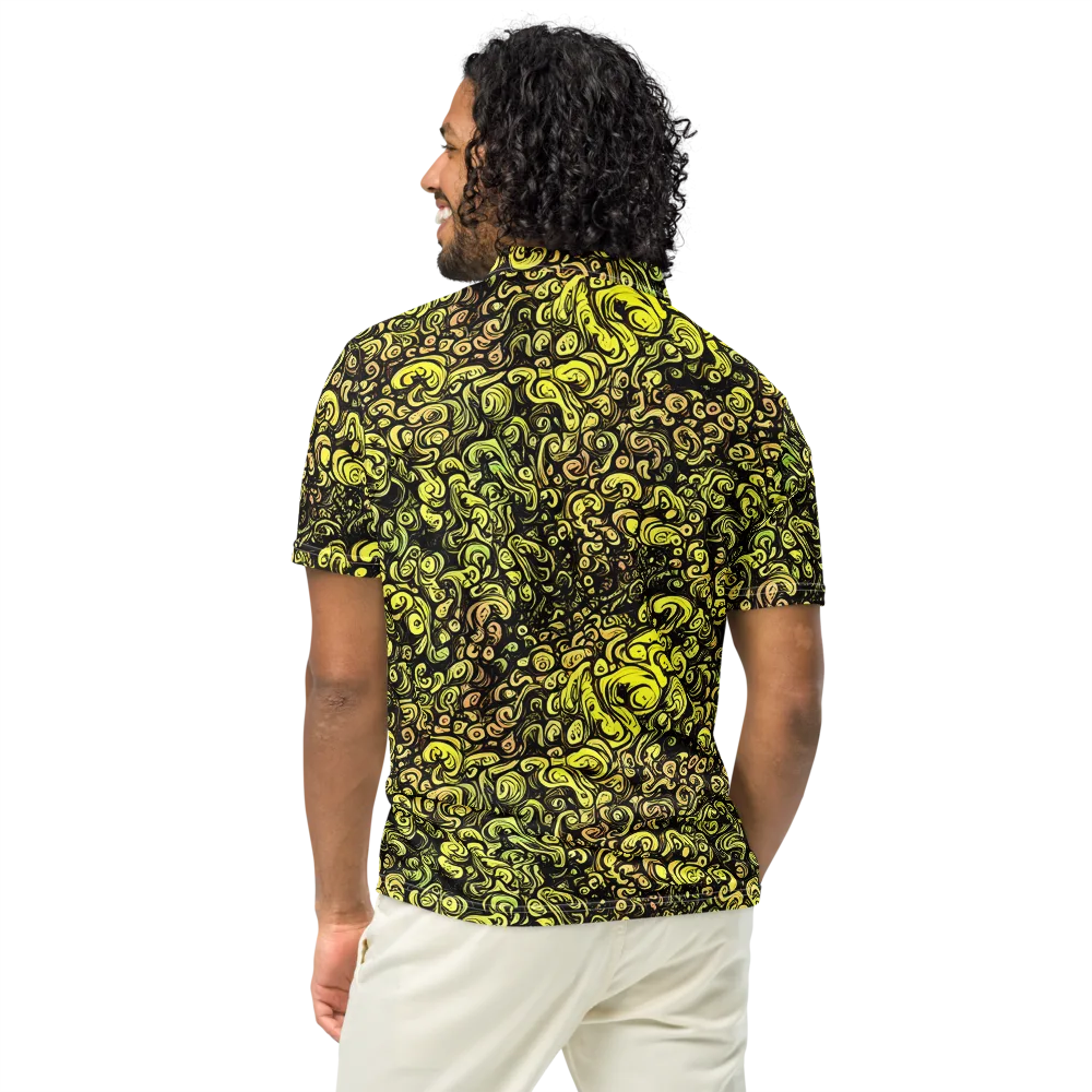 Voltage Arabesque on Men's Slim Fit Polo Shirt — Back