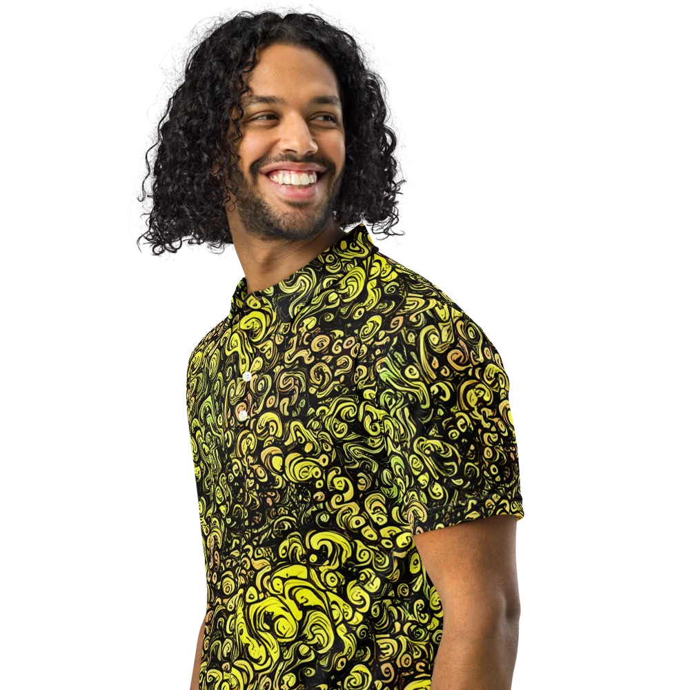 Voltage Arabesque on Men's Slim Fit Polo Shirt — Left Front
