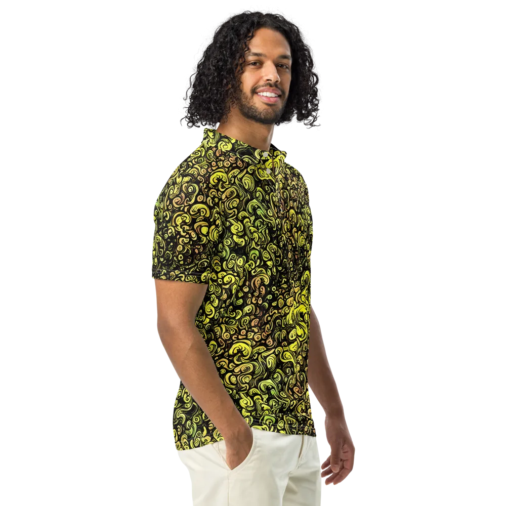 Voltage Arabesque on Men's Slim Fit Polo Shirt — Right Front