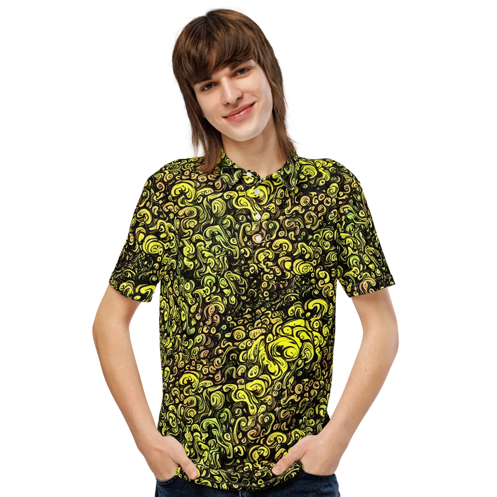 Voltage Arabesque on Men's Slim Fit Polo Shirt — Front