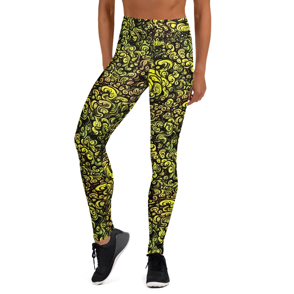 Voltage Arabesque on Yoga Leggings — Front