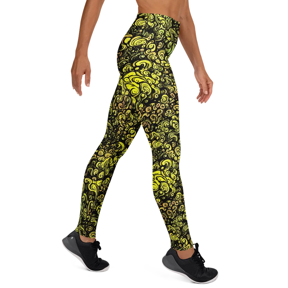 Voltage Arabesque on Yoga Leggings — Right