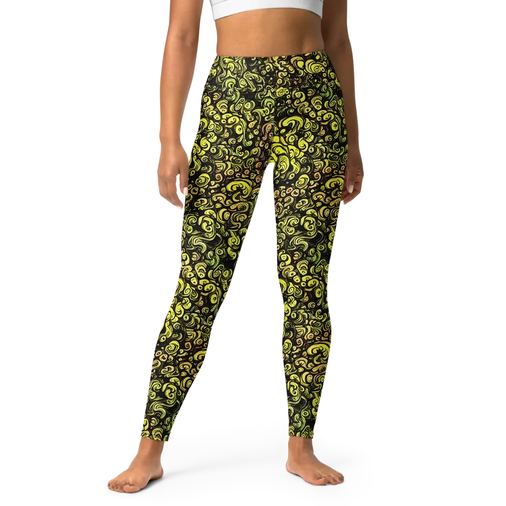 Voltage Arabesque on Yoga Leggings — Front