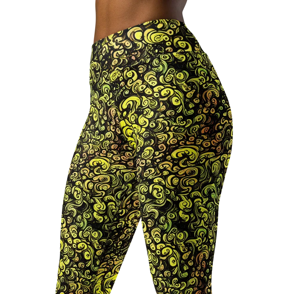 Voltage Arabesque on Yoga Leggings — Left Front