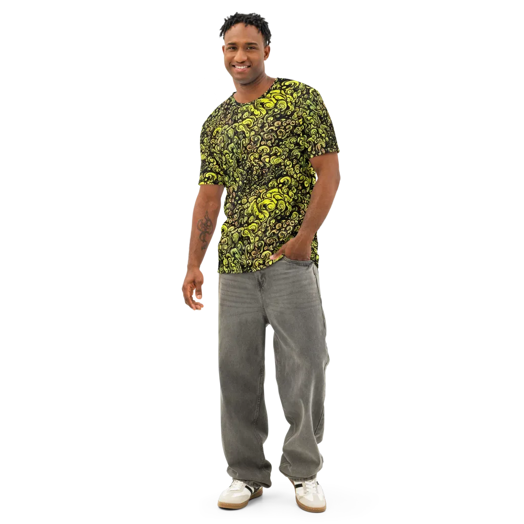 Voltage Arabesque on Men's Cotton Crew Neck T-Shirt — Front