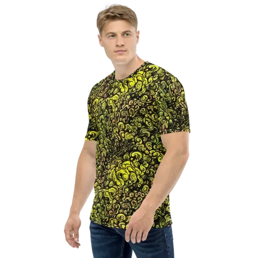 Voltage Arabesque on a Men's Crew Neck T-Shirt