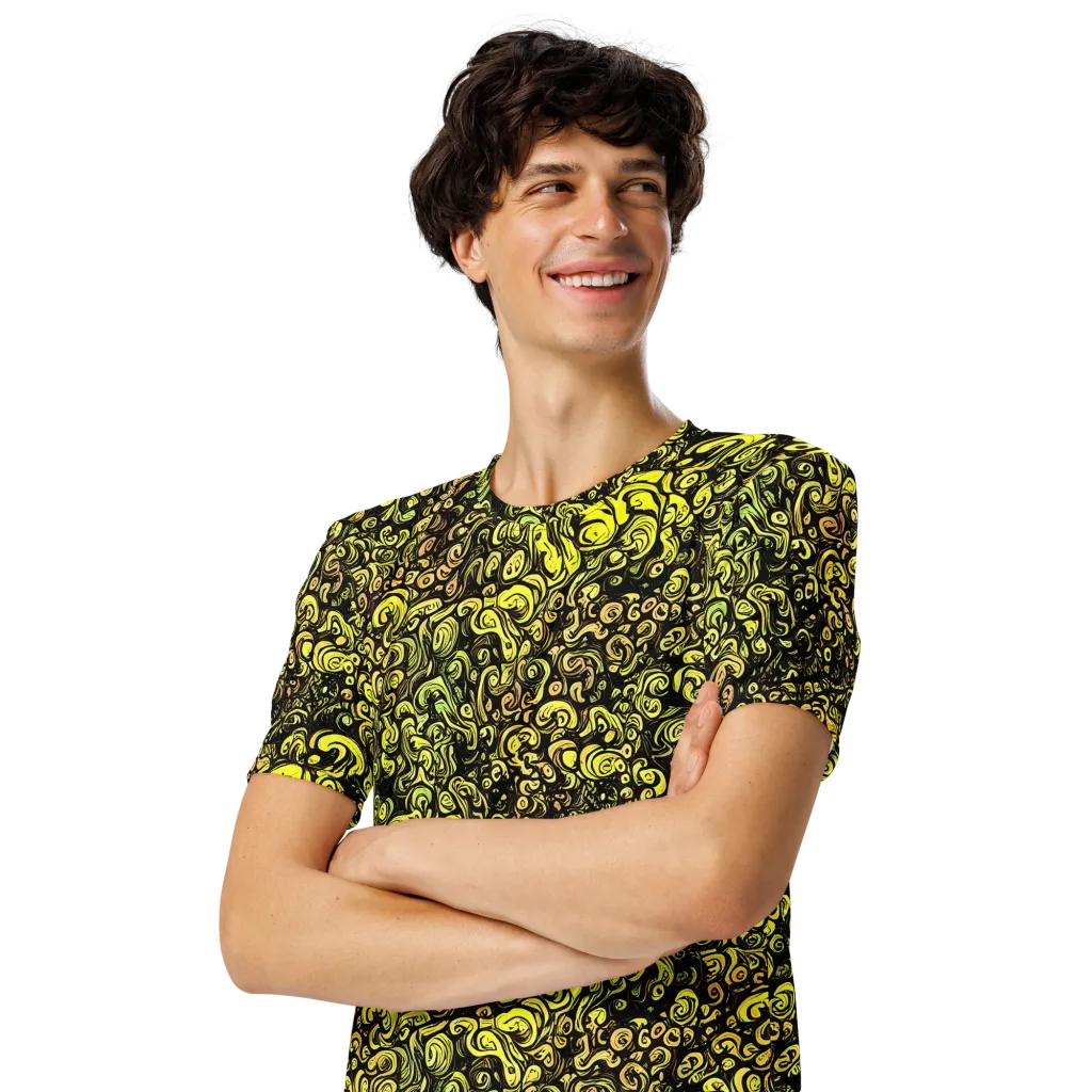 Voltage Arabesque on Men's Crew Neck T-Shirt — Left Front