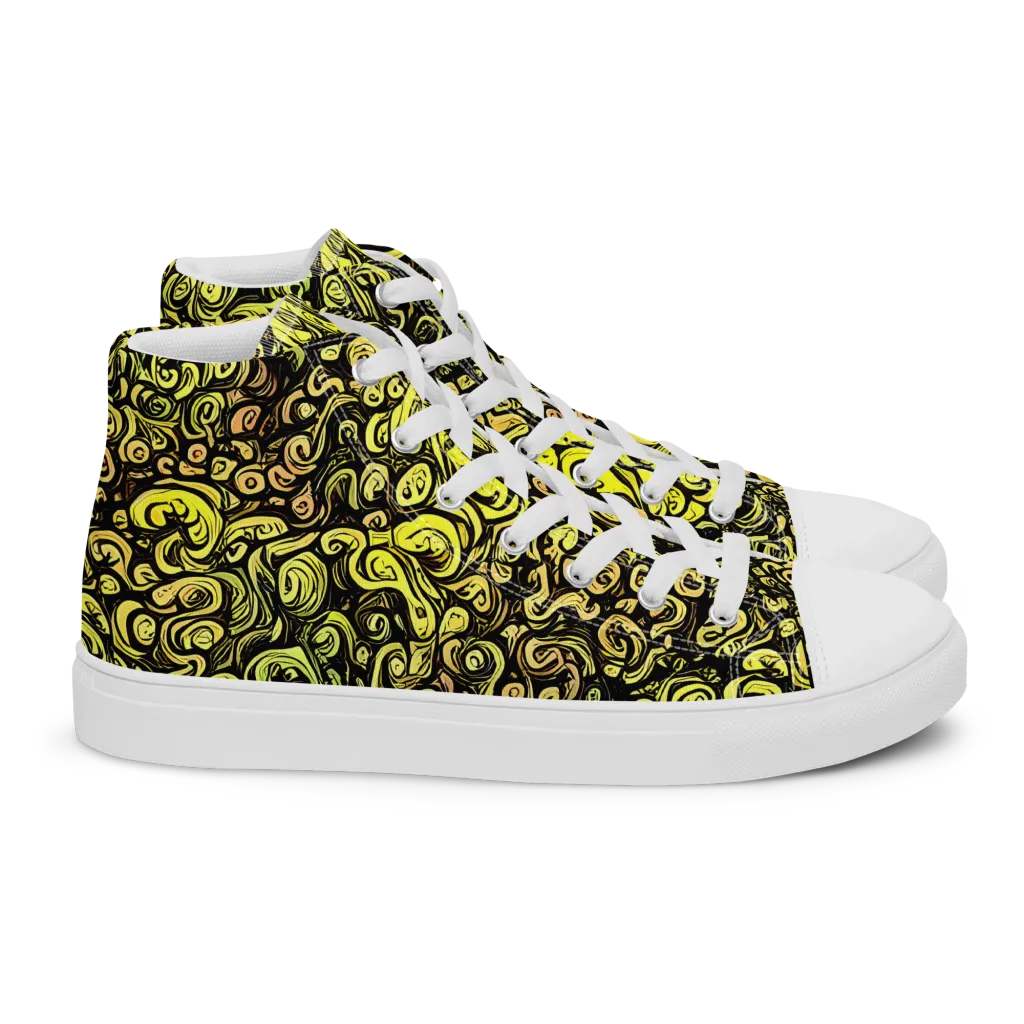 Voltage Arabesque on Women's High Top Canvas Shoes — Right