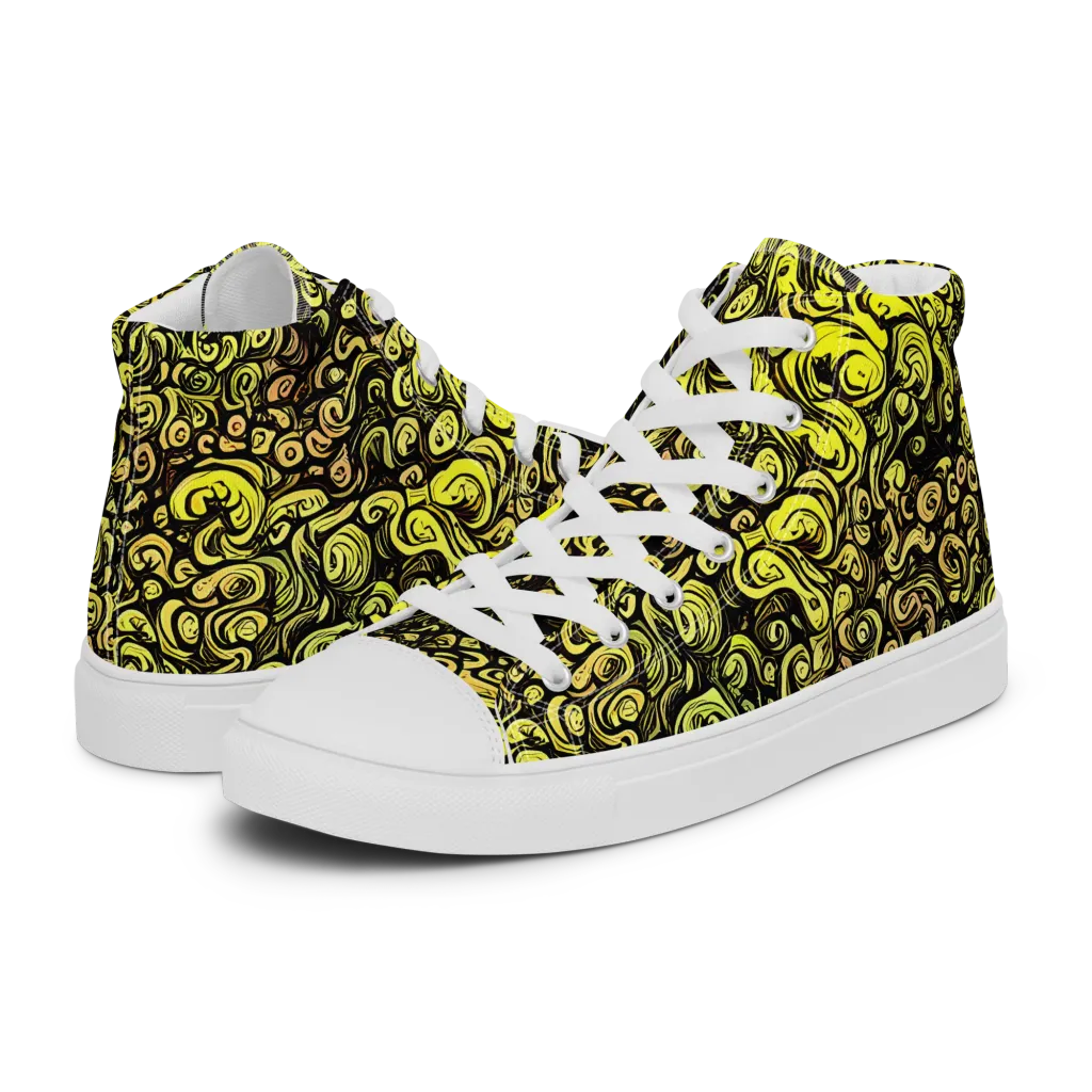 Voltage Arabesque on Women's High Top Canvas Shoes — Left